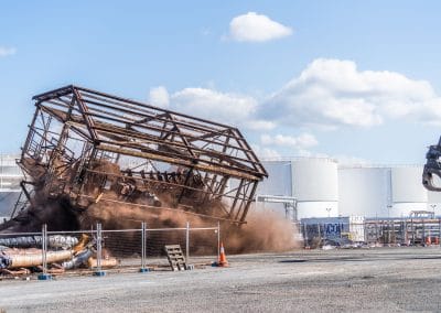 Demolition of a Koppers chemical transfer tower in Mayfield, NSW