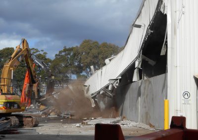 Roof of structure collapsing at a battery recycling plant site